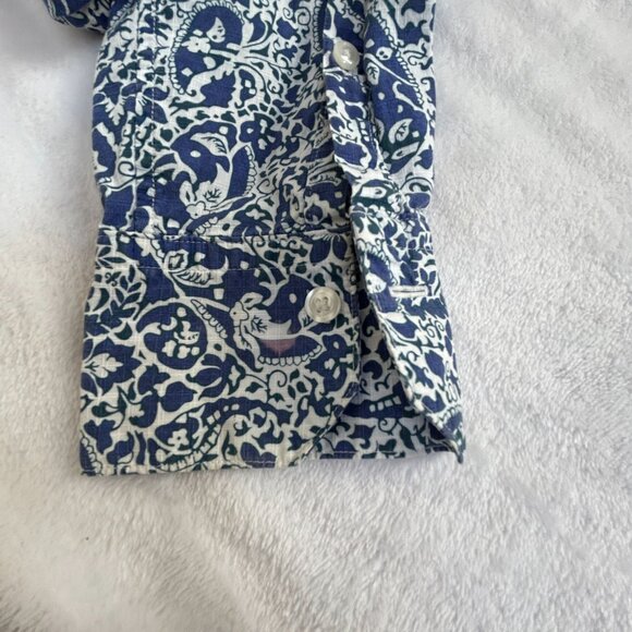 Brooks Brothers Liberty Art Fabrics Cotton Blue Paisley Button-Down Shirt Size 8 - Picture 7 of 8